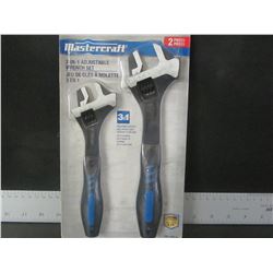 New set of 2 MasterCraft 3 in 1 adjustable wrench set