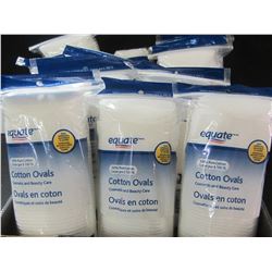 One dozen packs of equate 100% pure cotton ovals / 50 per pack