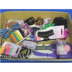 Flat of New Goody hair products / Hair clips / ouchless  hair elastics / brushes