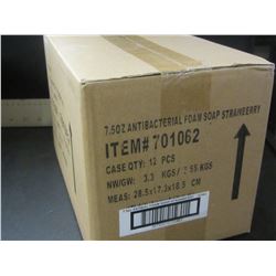 New Case of 12 antibacterial Pump foaming hand soap 7 1/2 oz/ Strawberry