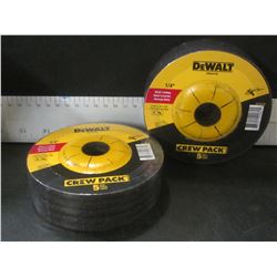 New DeWalt 1/4" Metal Grinding disk / 2 packs of 5 each - 10 total