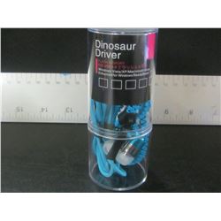 New Dinosaur Driver Zippered Headphones / blue