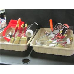 New Large Painting bundle / 2 trays / 2 roller handles& 4 rollers / 2 sets brushes