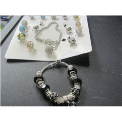 Pandora style bracelet & kit to make one more / black