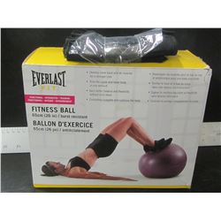 New 26" Fitness ball & 1 pair Everlast workout gloves