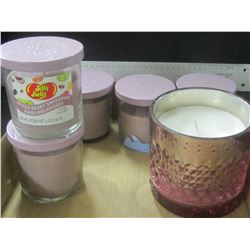 6 New Candles / 5 mixed berry smoothie / and 1 large rasberry , pink pepper