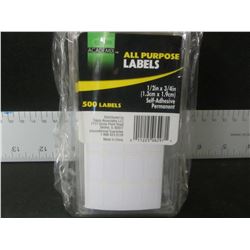 New 6 packs of 500 labels each /  1/2" x 3/4" permanent / 3000 labels total