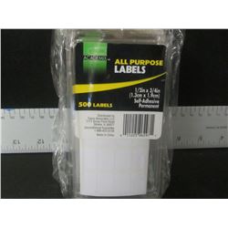 New 6 packs of 500 labels each /  1/2" x 3/4" permanent / 3000 labels total