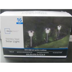 New Box of 16 Stainless Steel Solar pathway Lights