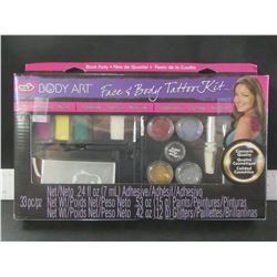 New Body Art face + body tattoo kit / 33 pieces cosmetic quality
