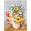 Image 1 : Oil on Board Flowers Still Life Signed