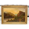 Image 2 : Oil on Canvas Mountain Landscape Scene Framed