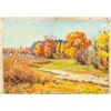 Image 1 : Oil on Paper Landscape Scene Signed by Artist
