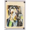 Image 2 : Cubist Portrait Pastel on Paper Signed