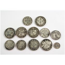 Eleven Assorted Silver and Pattern Coins