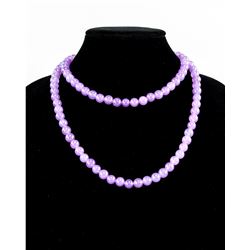 Chinese Lavender Hardstone Carved Necklace