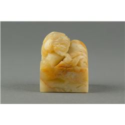 Chinese Shoushan Stone Seal Surmounted Lion