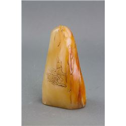 Chinese Large Old Shoushan Stone Carved Boulder