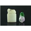 Image 1 : 2 Pieces Chinese Jade and Jadeite Carved Pendants