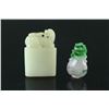 Image 3 : 2 Pieces Chinese Jade and Jadeite Carved Pendants