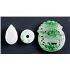 Image 1 : 3 Assorted Burma Jadeite Carved Pendants