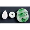 Image 2 : 3 Assorted Burma Jadeite Carved Pendants