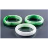 Image 1 : 3 Assorted Burma Green Jadeite Carved Bangles