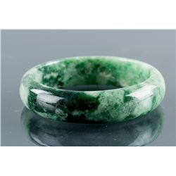 Burma Green Spinach Green Jadeite Carved Bangle