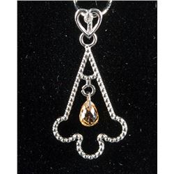 Citrine & Diamond Heart Bail Pendant Rv $600