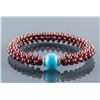 Image 1 : Genuine Garnet Flexible Bracelet w/Turquoise Accen