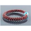 Image 2 : Genuine Garnet Flexible Bracelet w/Turquoise Accen