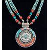 Image 2 : Tibetan Turquoise and Coral Neckace with Pendant