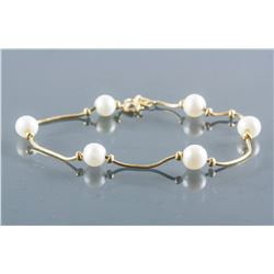10k Gold w/ Fresh Water Pearl Bracelet CRV $1200