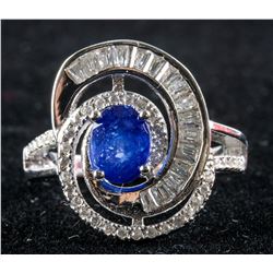 Silver Sapphire Ring RV $240