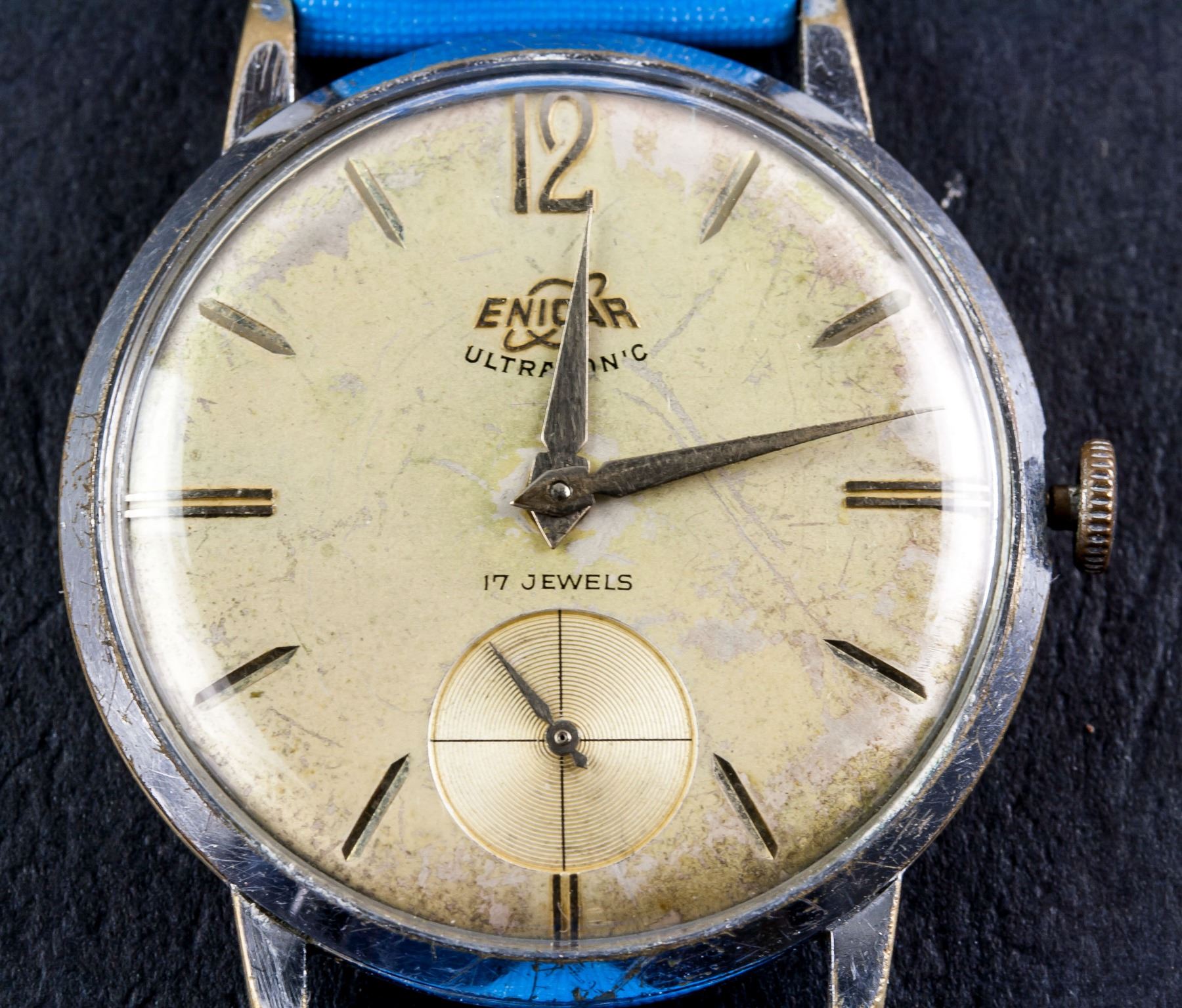 Vintage Enicar Ultrasonic 17 Jewels Watch Working