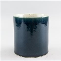 Chinese Qing Period Blue Glaze Porcelain Brush Pot