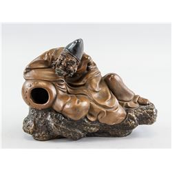 Chinese Pottery Jigong Statue with Artist Mark