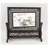 Image 1 : Chinese Porcelain Painting Screen signed Liu Yucen