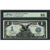 Image 1 : 1899 $1 Black Eagle Silver Certificate Note Fr.233 PMG Choice Uncirculated 64EPQ