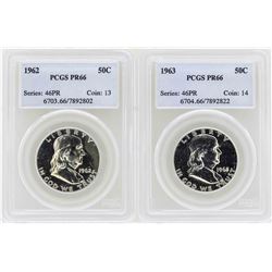 Lot of 1962-1963 Franklin Half Dollar Proof Coins PCGS PR66