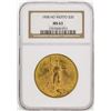 Image 1 : 1908 No Motto $20 Saint Gaudens Double Eagle Gold Coin NGC MS63