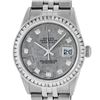 Image 2 : Rolex Mens Stainless Steel Meteorite Princess Cut Diamond Datejust Wristwatch