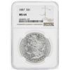 Image 1 : 1887 $1 Morgan Silver Dollar Coin NGC MS64