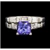 14KT White Gold 1.87 ctw Tanzanite and Diamond Ring