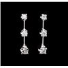 Image 1 : 14KT White Gold 0.50 ctw Diamond Dangle Earrings
