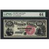 Image 1 : 1880 $10 Jackass Legal Tender Note Fr.105 PMG Choice Uncirculated 64