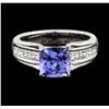 Image 1 : 14KT White Gold 2.04 ctw Tanzanite and Diamond Ring