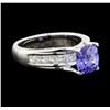 Image 2 : 14KT White Gold 2.04 ctw Tanzanite and Diamond Ring