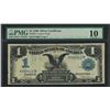 Image 1 : 1899 $1 Black Eagle Silver Certificate Note Fr.227 PMG Very Good 10