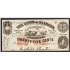 Image 1 : 1863 Twenty Five Cents The State of Alabama Obsolete Note